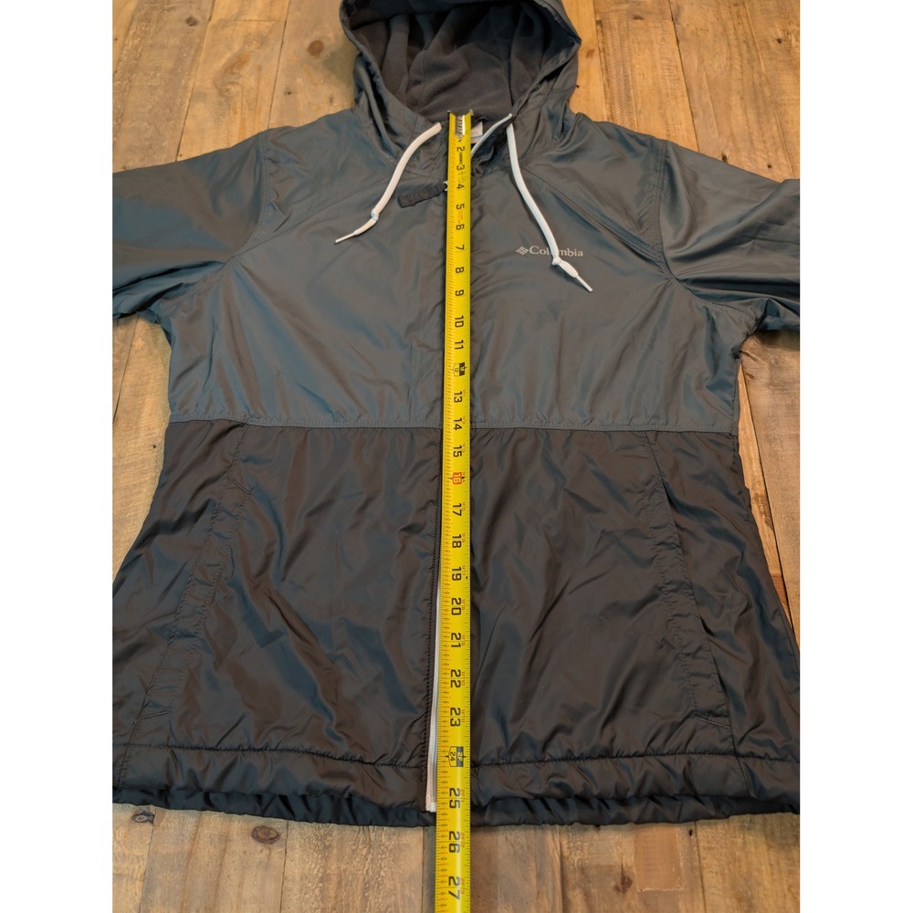 Columbia Women's Gray Black Lightweight Hooded Windbreaker Jacket Size Medium - Picture 4 of 10